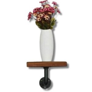 Étagère Murale Industrielle Bois Acier Brut