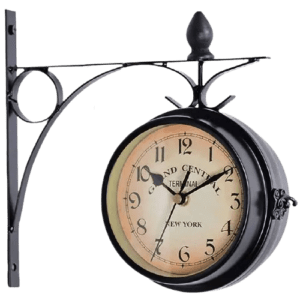 Horloge Industrielle De Gare Rétro-Authentique Grand-Format-Métal