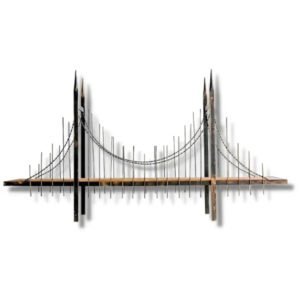 Étagère Industrielle Murale Bridge Design Métal Et Bois Compacte