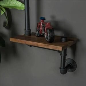 Étagère Murale Industrielle Bois Acier Vintage