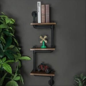 Étagère Murale Industrielle Bois Acier Vintage