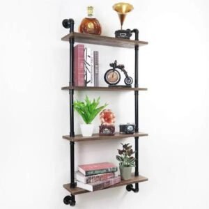 Étagère Murale Industrielle Métallique Quatre Niveaux