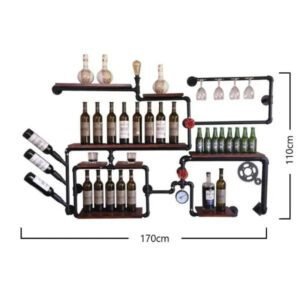 Étagère Murale Industrielle Pour Bar Style Rustique En Métal