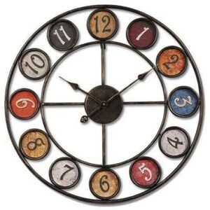 Horloge Industrielle Colorée Métallique Artisanale Personnalisée