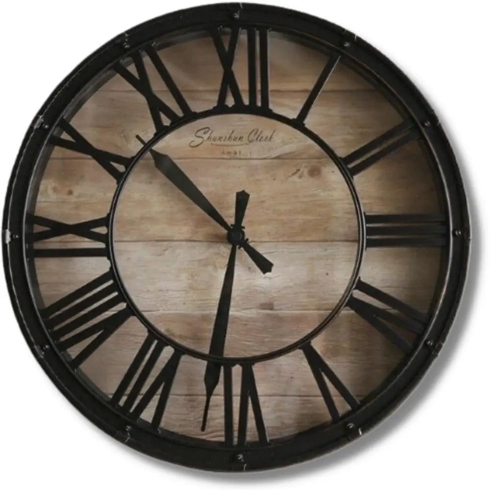 Horloge Industrielle Contemporaine Artisanale ChêneMassif Authentique 1 Horloge Industrielle Contemporaine Artisanale ChêneMassif Authentique