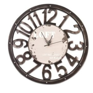 Horloge Industrielle Couleur Contemporaine Métal Vieilli 8 Horloge Industrielle Couleur Contemporaine Métal Vieilli