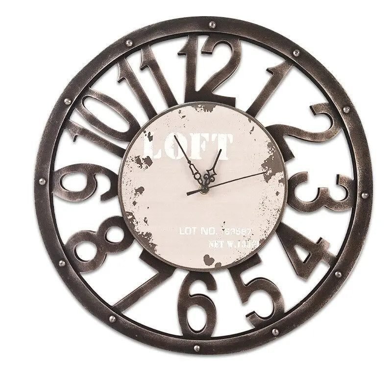 Horloge Industrielle Couleur Contemporaine Métal Vieilli 4 Horloge Industrielle Couleur Contemporaine Métal Vieilli