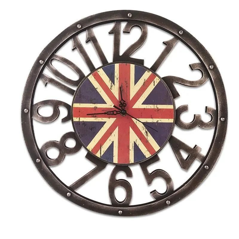 Horloge Industrielle Couleur Contemporaine Métal Vieilli 3 Horloge Industrielle Couleur Contemporaine Métal Vieilli