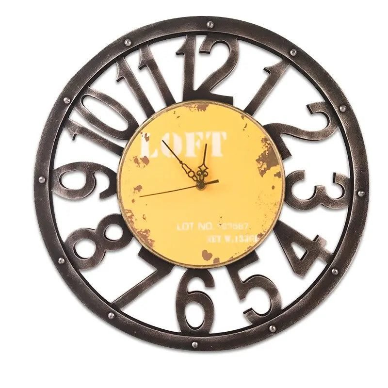 Horloge Industrielle Couleur Contemporaine Métal Vieilli 2 Horloge Industrielle Couleur Contemporaine Métal Vieilli