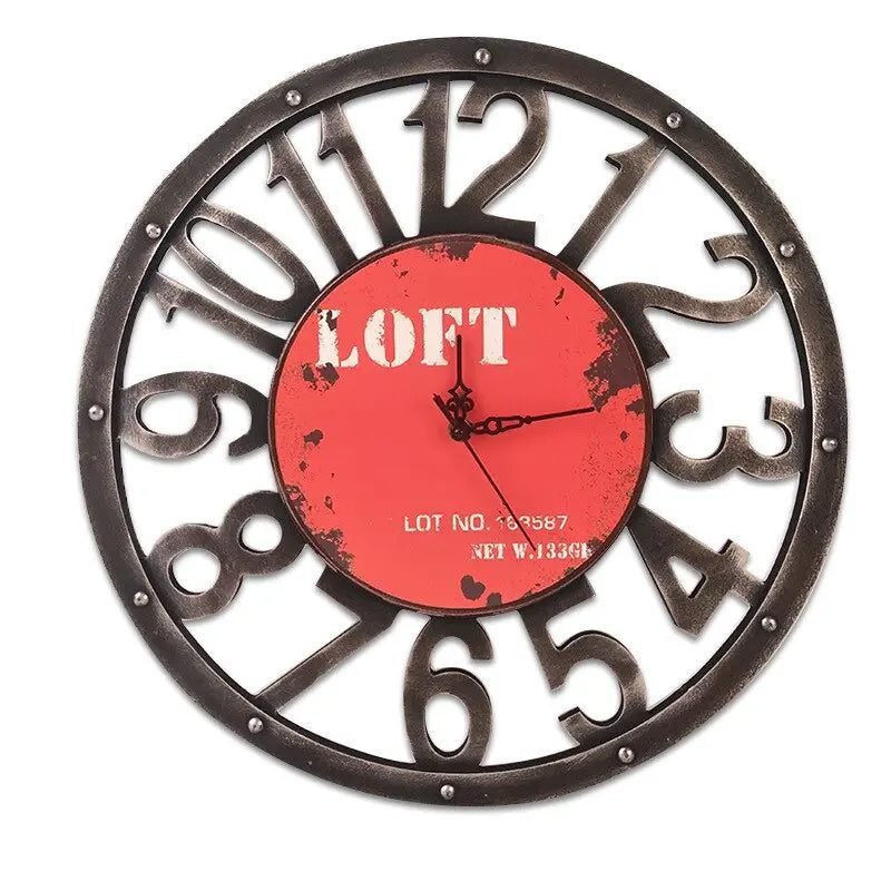 Horloge Industrielle Couleur Contemporaine Métal Vieilli 5 Horloge Industrielle Couleur Contemporaine Métal Vieilli