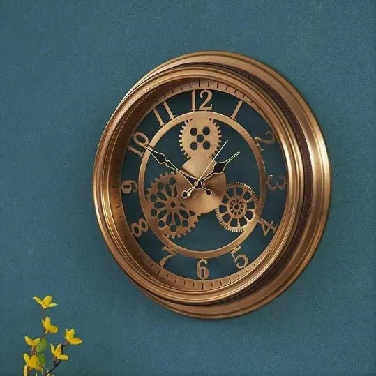 Horloge Industrielle Dorée Design Vintage Authentique 3 Horloge Industrielle Dorée Design Vintage Authentique