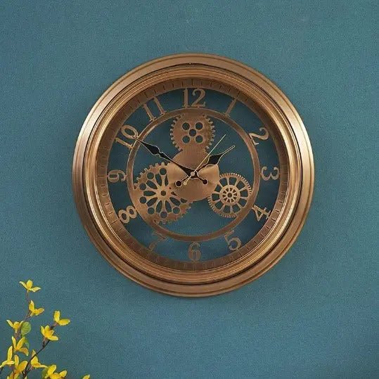 Horloge Industrielle Dorée Design Vintage Authentique 2 Horloge Industrielle Dorée Design Vintage Authentique