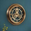 Horloge Industrielle Dorée Design Vintage Authentique