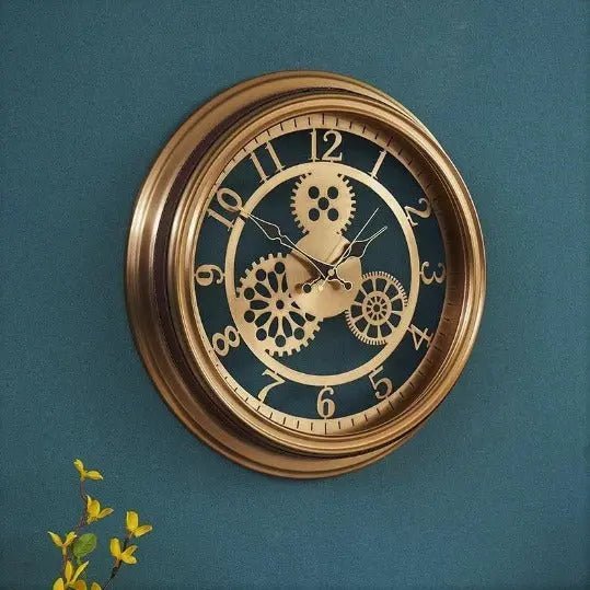 Horloge Industrielle Dorée Design Vintage Authentique 1 Horloge Industrielle Dorée Design Vintage Authentique