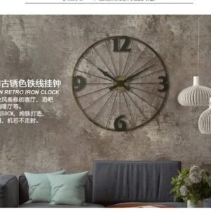 Horloge Industrielle Grande Roue Métallique Vintage
