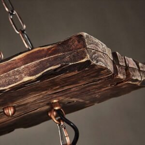 Lampe Suspendue Industrielle Bois Brut