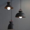 Lampe Suspension Industrielle Noire Style Vintage