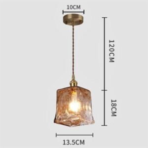 Lustre Industriel En Verre Rétro