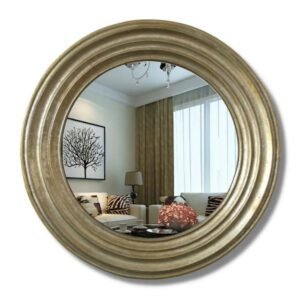 Miroir Industriel Doré Surdimensionné Métallique Authentique