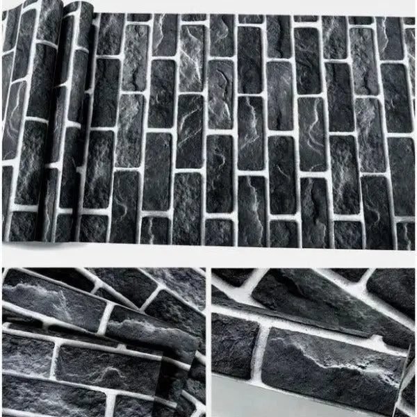 Papier Peint Industriel Brique Noire Authentique 2 Papier Peint Industriel Brique Noire Authentique