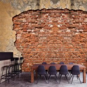 Papier Peint Industriel Effet Briques Rouges