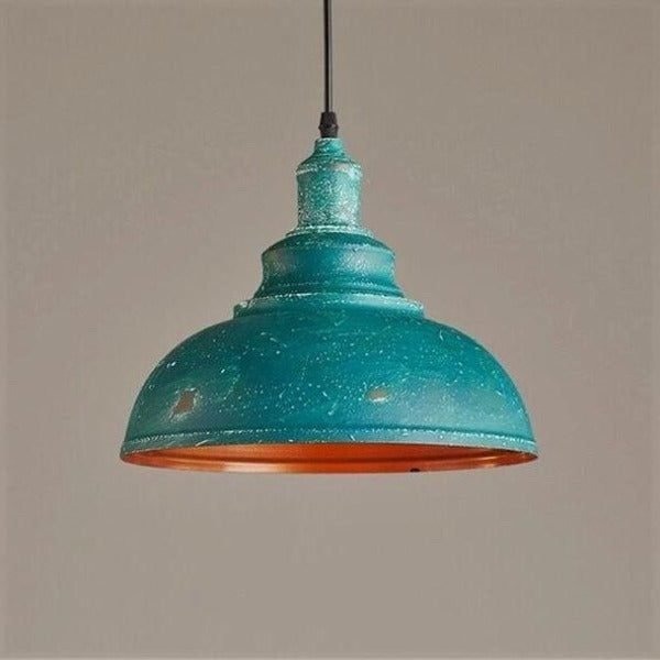 Suspension Industrielle Bleue Vintage 2 Suspension Industrielle Bleue Vintage