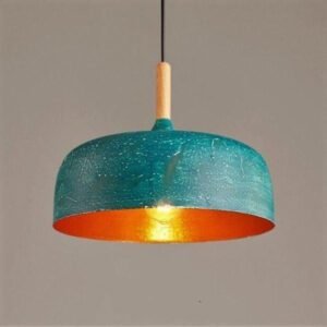Suspension Industrielle Bleue Vintage 5 Suspension Industrielle Bleue Vintage