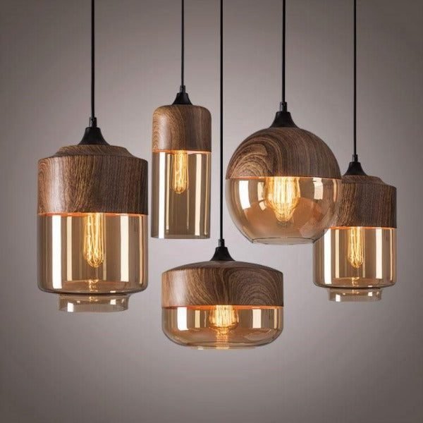 Suspension Industrielle Bois Verre Authentique Atmosphérique 1 Suspension Industrielle Bois Verre Authentique Atmosphérique