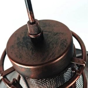 Suspension Industrielle Grillage Métallique Rétro Authentique