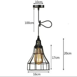 Suspension Industrielle Noire Vintage Style Authentique