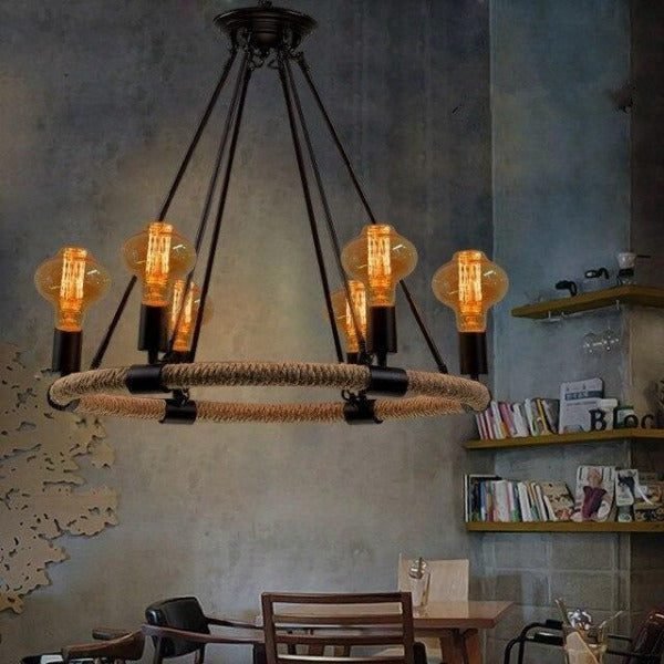 Suspension Industrielle Vintage 6 Ampoules Métal 1 Suspension Industrielle Vintage 6 Ampoules Métal
