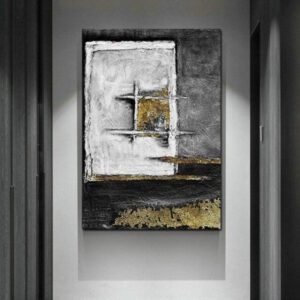 Tableau Industriel Finition Dorée Brillante Contemporaine