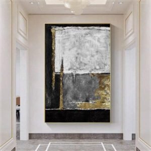 Tableau Industriel Finition Dorée Brillante Contemporaine
