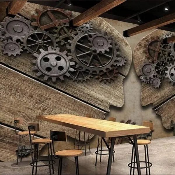 Tapisserie Motif Industriel Vintage Patiné 2 Tapisserie Motif Industriel Vintage Patiné