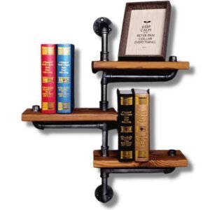 Étagère Murale Industrielle Triple Style Tuyaux