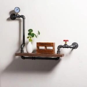 Étagère Murale Industrielle Tuyaux Métalliques Authentique