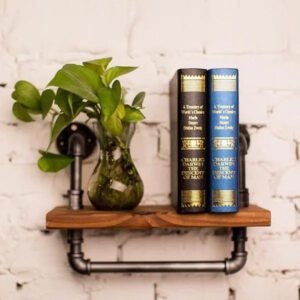 Étagère Murale Industrielle Vintage Bois Massif