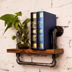 Étagère Murale Industrielle Vintage Bois Massif