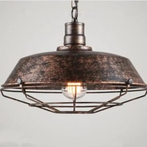 Suspension Industrielle Vintage Bronze Authentique Artisanale