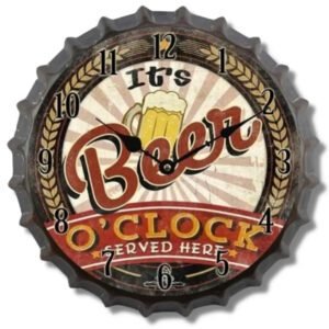 Horloge Industrielle Bière Vintage