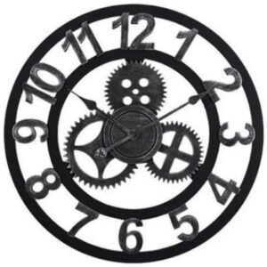 Horloge Industrielle Bois Massif Contemporain Collection Signature
