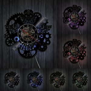 Horloge Industrielle Motif Chouette Rétro