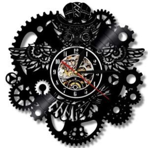 Horloge Industrielle Motif Chouette Rétro