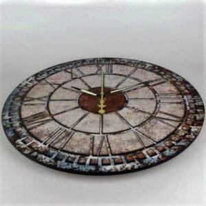 Horloge Industrielle Rustique Bois Vieilli Atelier