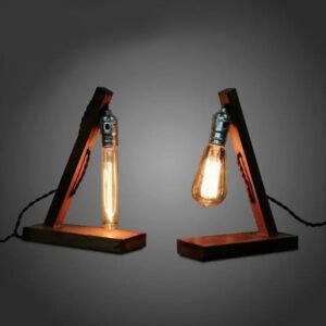 Lampe Industrielle Bois Massif Style Atelier