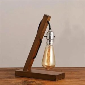 Lampe Industrielle Bois Massif Style Atelier