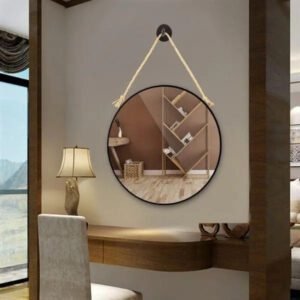 Miroir Industriel Rond Noir Vintage