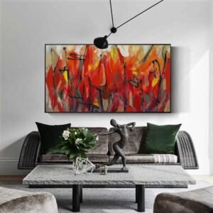 Tableau Industriel Abstrait Contemporain Panoramique Signature