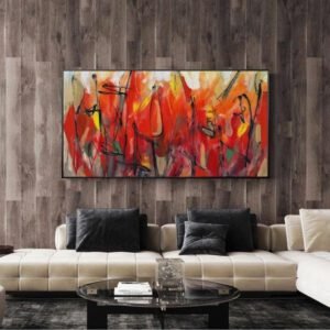 Tableau Industriel Abstrait Contemporain Panoramique Signature