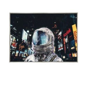 Tableau Industriel Astronaute Contemporain Métallique Monumental